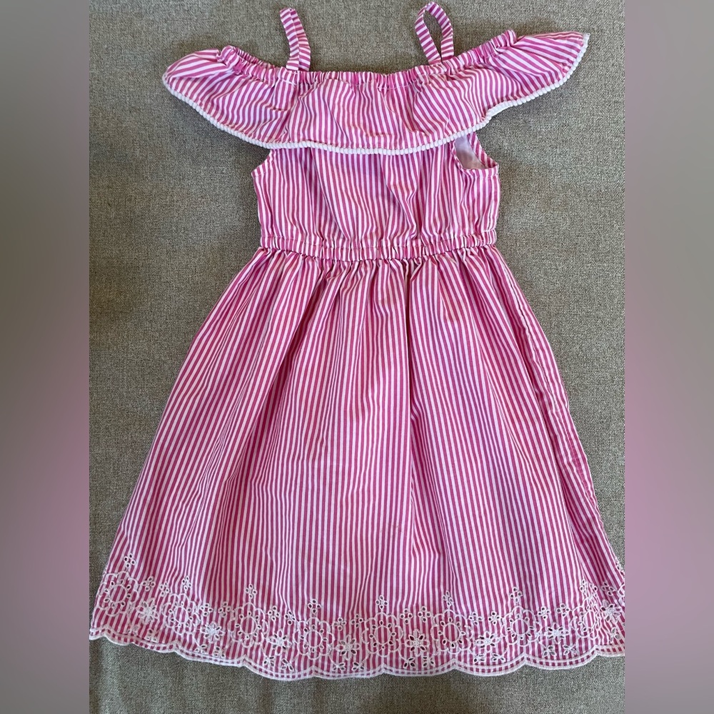 Girls, Penelope Mack, pink off the shoulder summer dress, size 6X